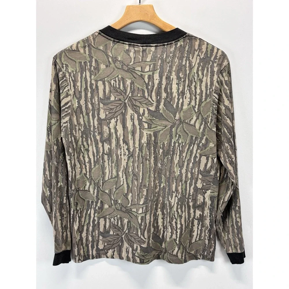 Vtg Unbranded Real tree Camo Tshirt Sz Medium Men's Long Sleeve Made In USA